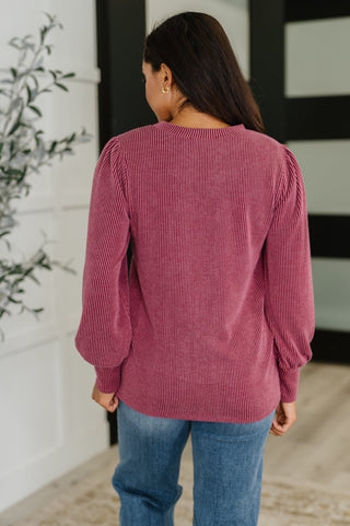 Haptics Simply Styled Balloon Sleeve Knit Top