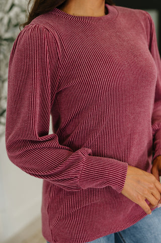Haptics Simply Styled Balloon Sleeve Knit Top