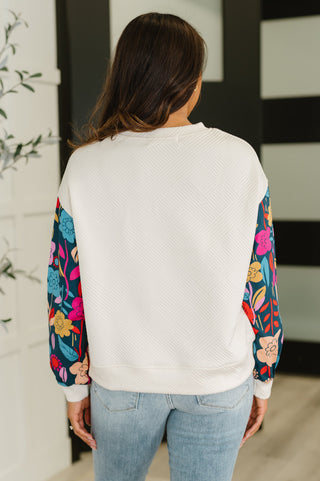 One Eleven North Sing a Melody Floral Sleeve Top