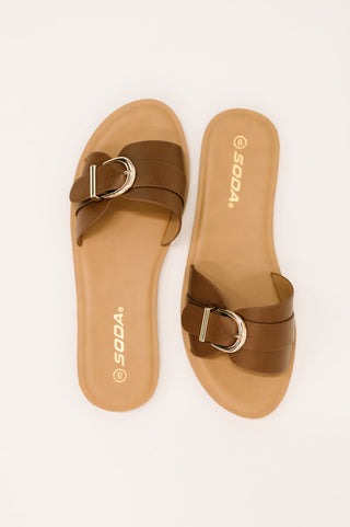 Soda Siran Dark Tank Slip on Sandals