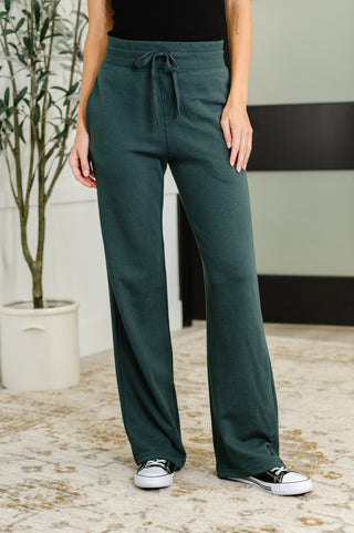 Mono B Slow Mornings High Waisted Sweats in Jungle Green