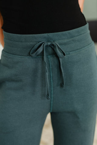 Mono B Slow Mornings High Waisted Sweats in Jungle Green
