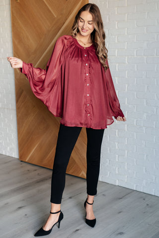 Jodifl Smiles and Pouts Bat Sleeve Button Down