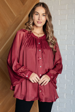 Jodifl Smiles and Pouts Bat Sleeve Button Down