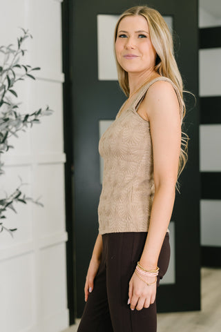 One Eleven North Smokey Fleur Floral Jaquard Tank