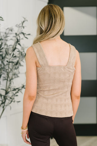 One Eleven North Smokey Fleur Floral Jaquard Tank