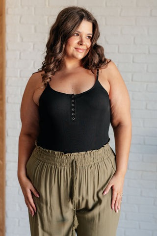 One Eleven North Snap it Up Spaghetti Strap Bodysuit