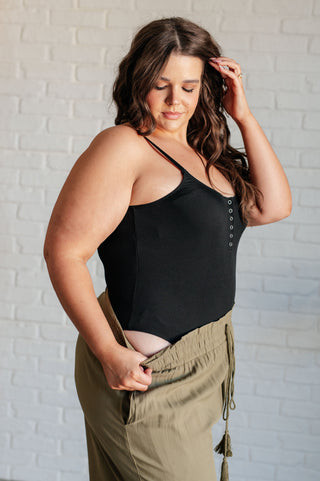 One Eleven North Snap it Up Spaghetti Strap Bodysuit
