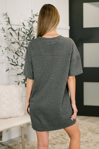 Very J So Thoughtful That Way Textured T-Shirt Dress