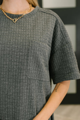 Very J So Thoughtful That Way Textured T-Shirt Dress