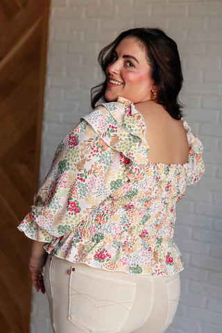 GeeGee Social Season Smocked Elastic Blouse