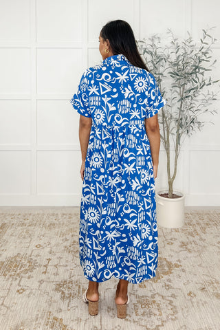 Very J Soft Sonata V-Neck Dress in Blue