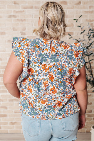 One Eleven North Something Peaceful Flutter Sleeve Blouse