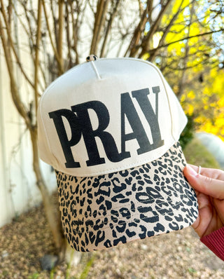 Southern Bliss Pray Leopard Canvas Otto Trucker Hat