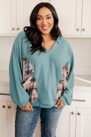 BiBi Southwest Sunrise Patchwork Hoodie