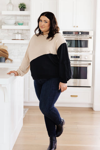 Sew In Love Split Decision Color Block Cargo Sleeve Top