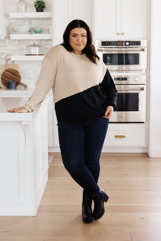 Sew In Love Split Decision Color Block Cargo Sleeve Top