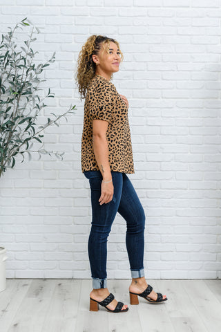 Hailey & Co Spotted Animal Print Blouse