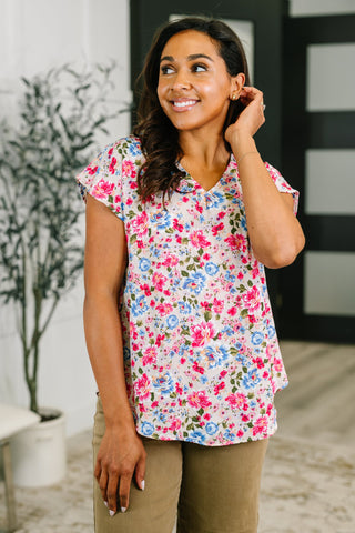 Haptics Spring Air Floral Print Blouse