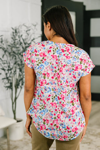 Haptics Spring Air Floral Print Blouse