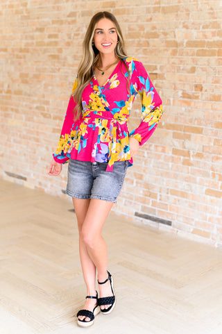 White Birch Spring to Be Sprung V-Neck Floral Blouse