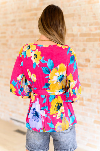 White Birch Spring to Be Sprung V-Neck Floral Blouse