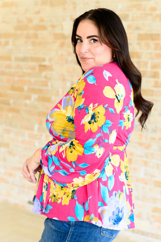 White Birch Spring to Be Sprung V-Neck Floral Blouse