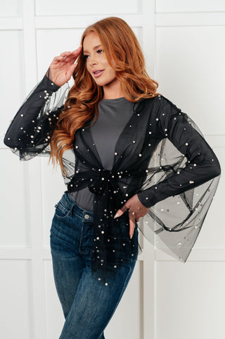 GeeGee Sprinkle of Pearls Sheer Kimono