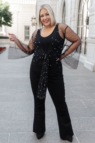 GeeGee Sprinkle of Pearls Sheer Kimono