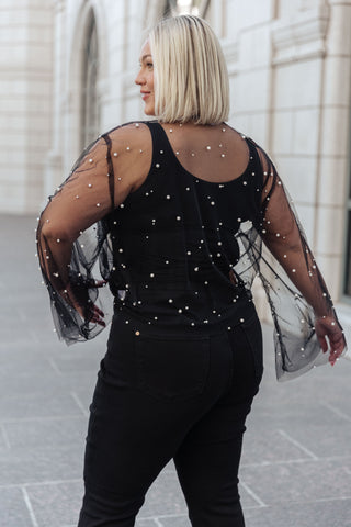 GeeGee Sprinkle of Pearls Sheer Kimono