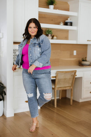 Judy Blue Reese Rhinestone Slim Fit Jeans - Exclusive
