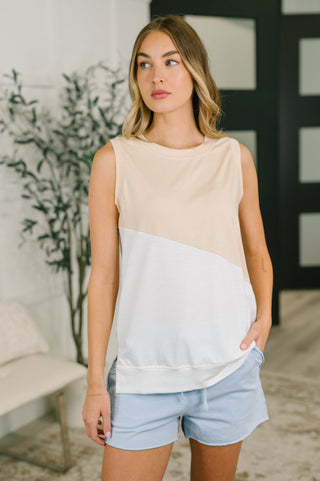 One Eleven North Steady Increase Color Block Sleeveless Top