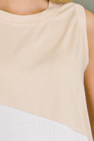One Eleven North Steady Increase Color Block Sleeveless Top