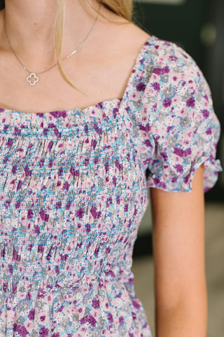 One Eleven North Sugar Talking Tiered Dress in Floral Print