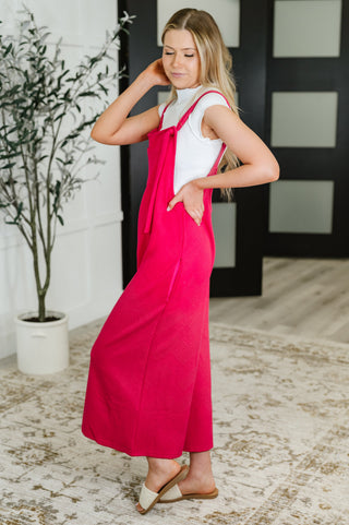 See and Be Seen Suit Yourself Adjustable Strap Jumpsuit in Pink