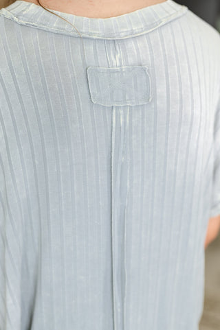 Zenana Sunday's Bestie Mineral Wash Top in Light Grey