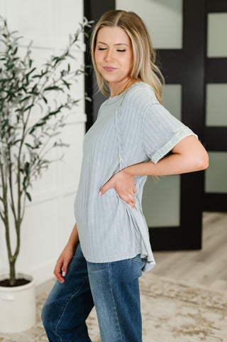 Zenana Sunday's Bestie Mineral Wash Top in Light Grey