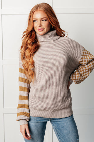 One Eleven North Super Seasonal Patchwork Waffle Knit Sweater