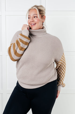 One Eleven North Super Seasonal Patchwork Waffle Knit Sweater