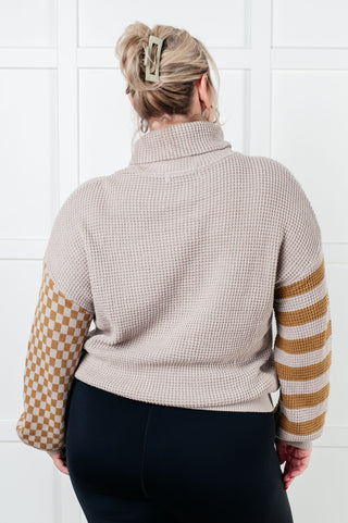 One Eleven North Super Seasonal Patchwork Waffle Knit Sweater