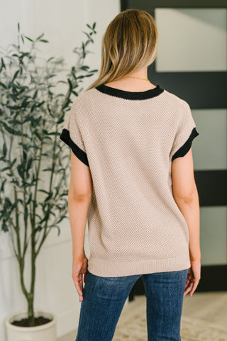One Eleven North Sure Seems Sweet Contrast Trim Sleeveless Sweater