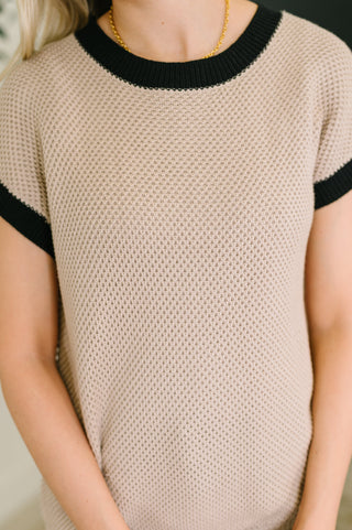 One Eleven North Sure Seems Sweet Contrast Trim Sleeveless Sweater