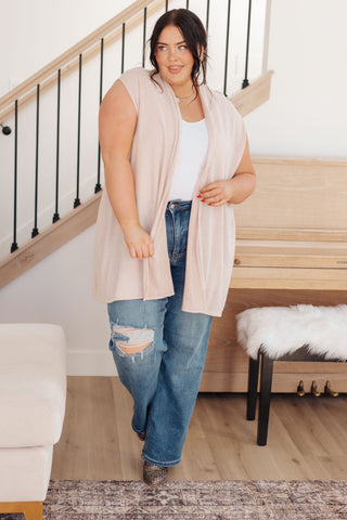 White Birch Surely a Win Sleeveless Cardigan