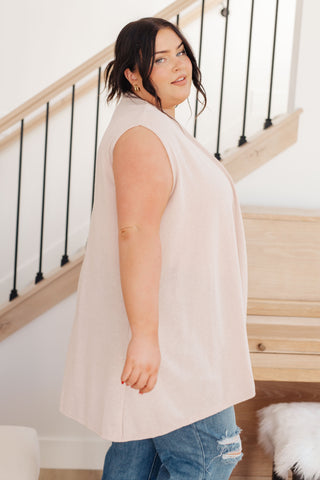 White Birch Surely a Win Sleeveless Cardigan