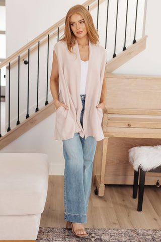 White Birch Surely a Win Sleeveless Cardigan