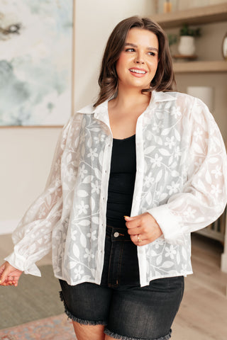 GeeGee Sweet Serotonin Lace Button Up