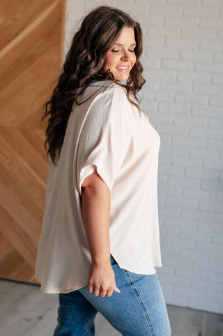 Jodifl Sweet Simplicity Button Down Blouse in Oatmeal