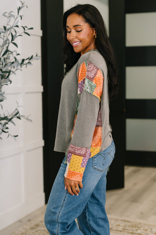 Haptics Sweet as Pie Color Block Relaxed Long Sleeve