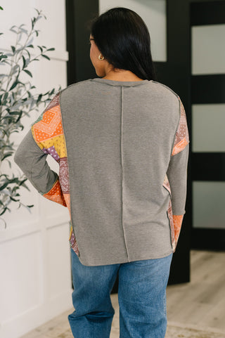 Haptics Sweet as Pie Color Block Relaxed Long Sleeve