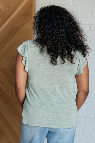 Haptics Take It In Flutter Sleeve Top